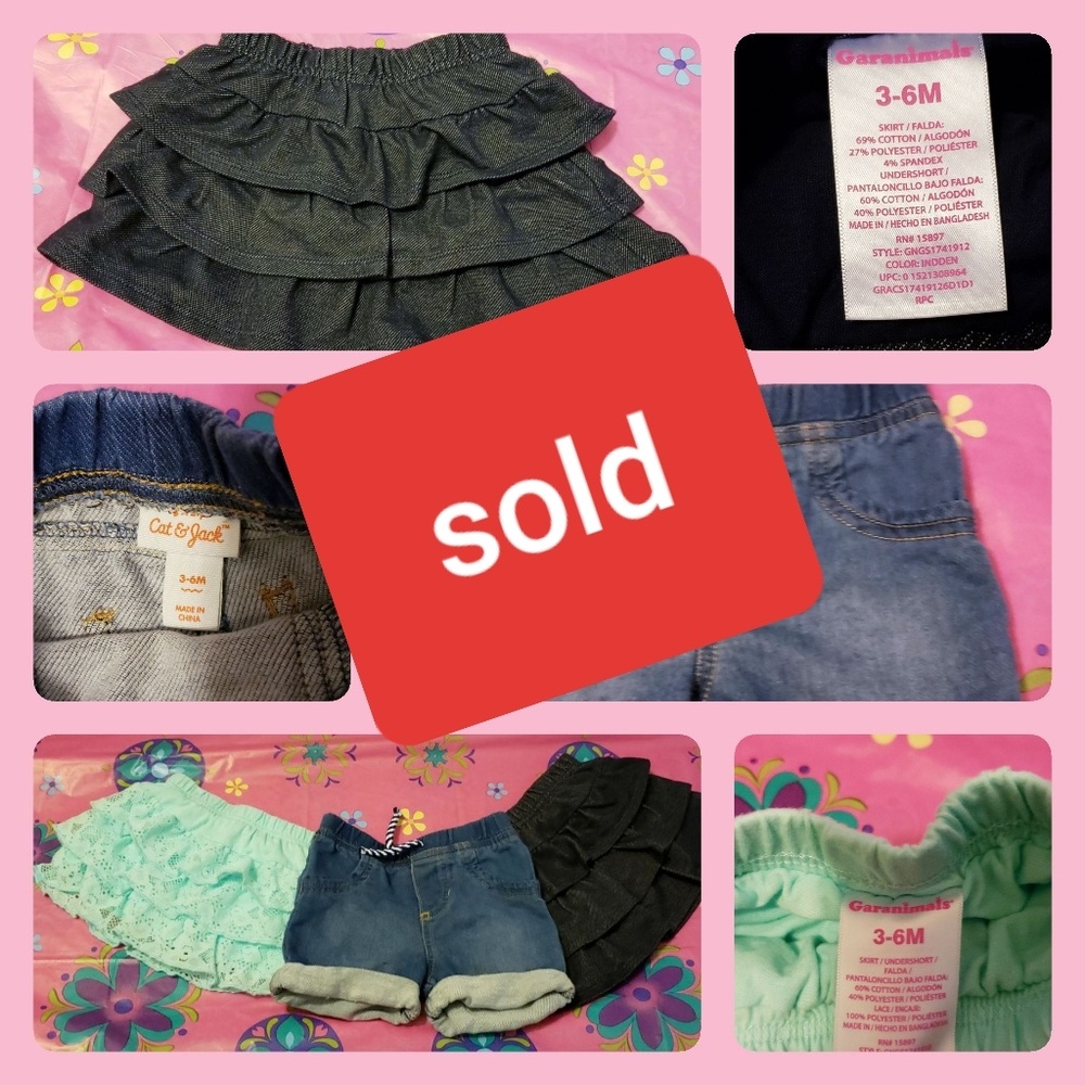 Baby Girl 3-6 month Bottoms Bundle sold